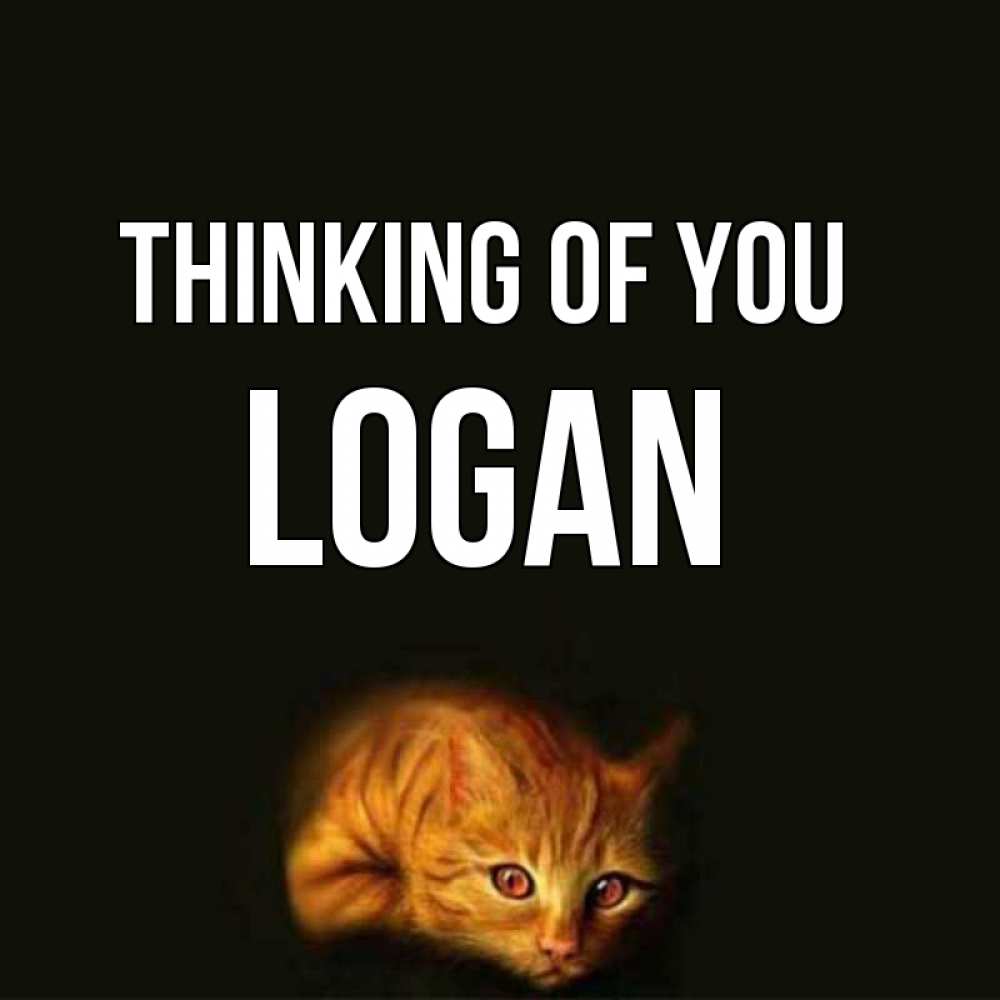 Greetings card с именем, Logan Thinking of you рыжий Greetings with text for free download 