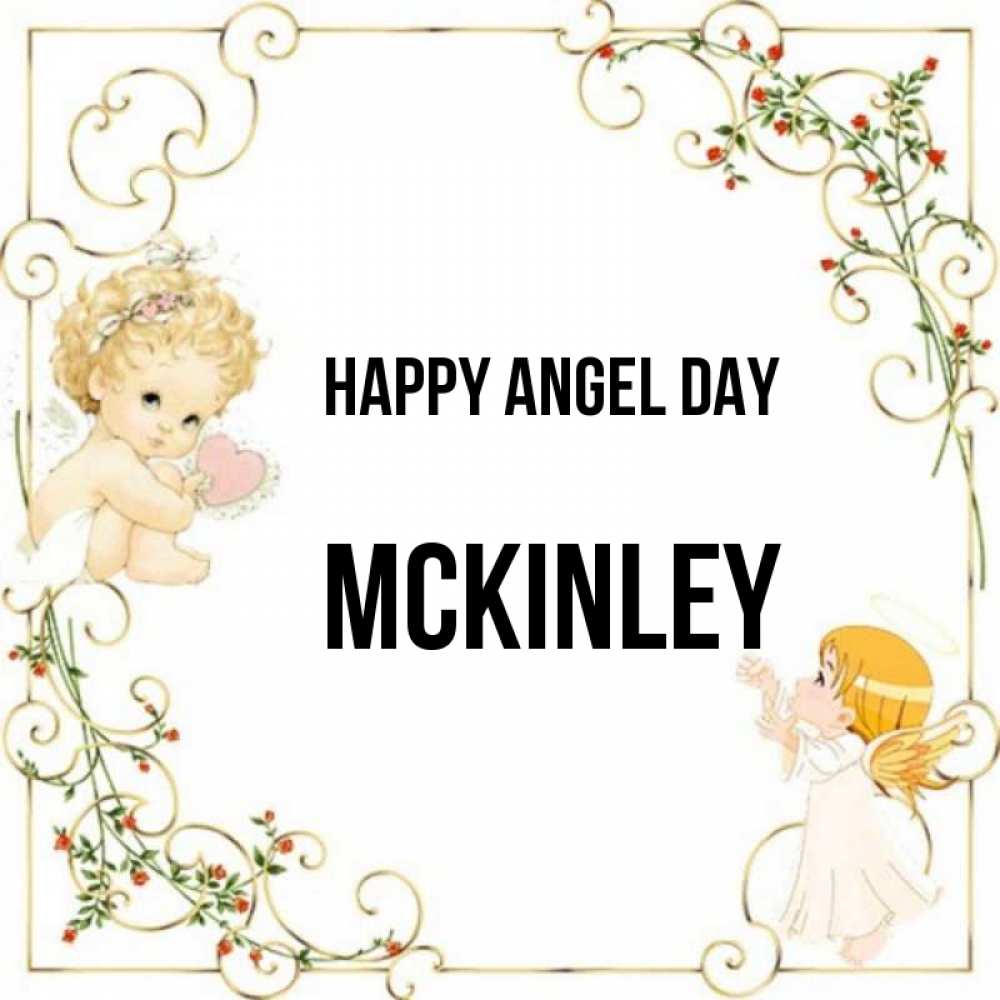 Greetings card с именем, Mckinley happy angel day ангелы желают прекрасных именин Greetings with text for free download 