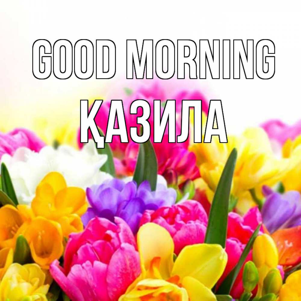 Greetings card с именем, ҚАЗИЛА Good morning создать открытку со свое подписью Greetings with text for free download 