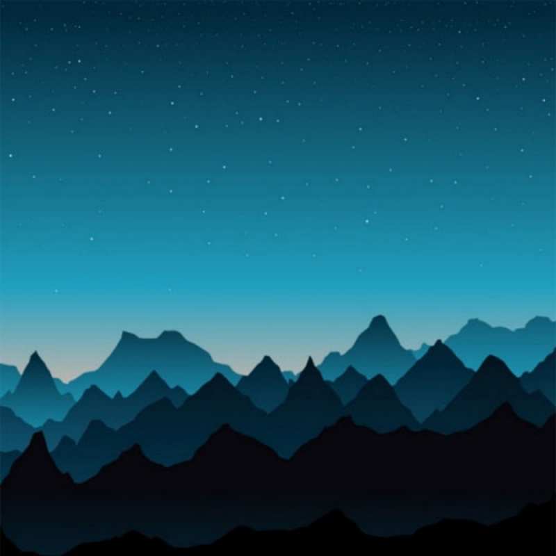 Открытка Спокойной ночи векторные горы сладких снов звездное небо Good night 