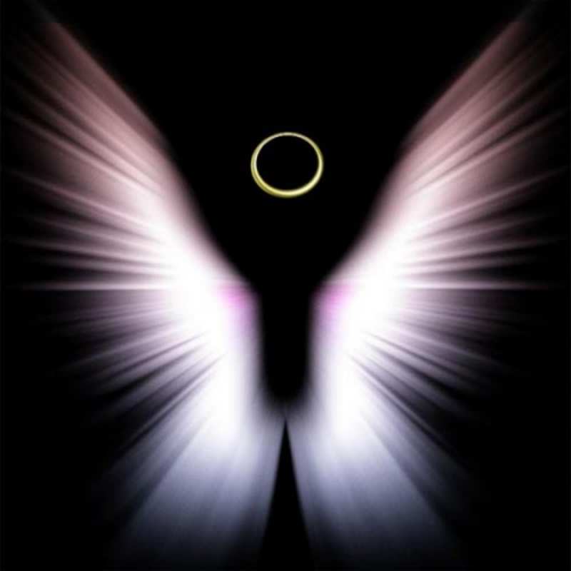 Открытка нимб и крылья  ангел из света  happy angel day 