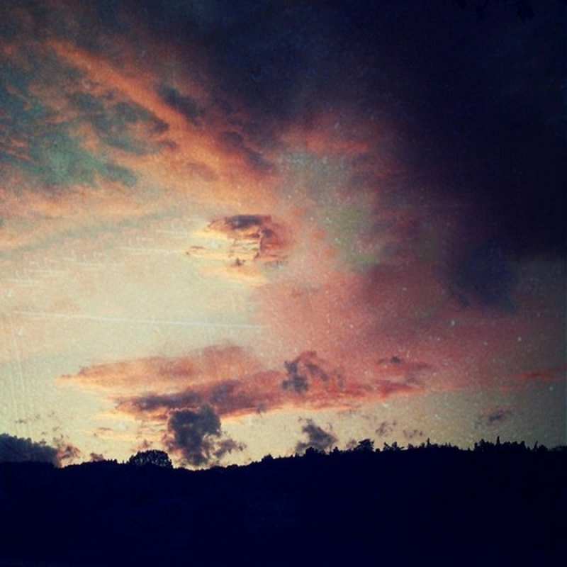 Открытка небо  закат  I love you 