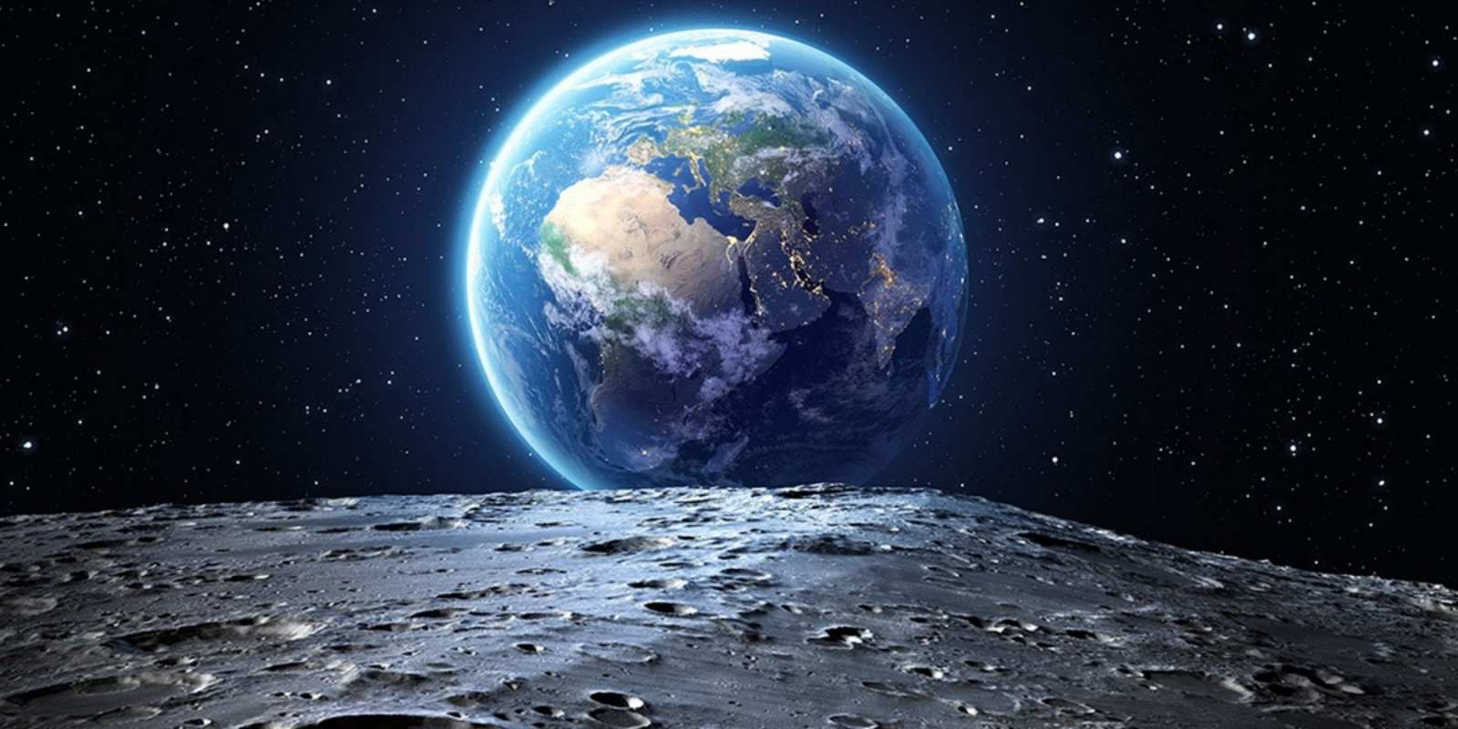 Открытка земля с луны красивая космическая открытка Good night 