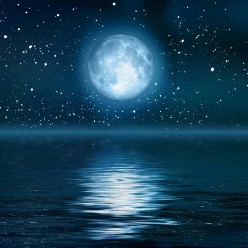 Открытка лунная дорожка на воде  звезды  Good night 