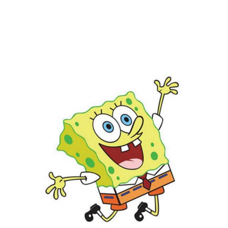 Открытка мега позитив от спанч Боба  губка боб в прыжке  Hi 