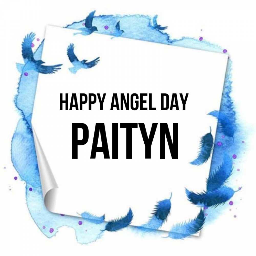 Greetings card с именем, Paityn happy angel day красивые птицы летят Greetings with text for free download 