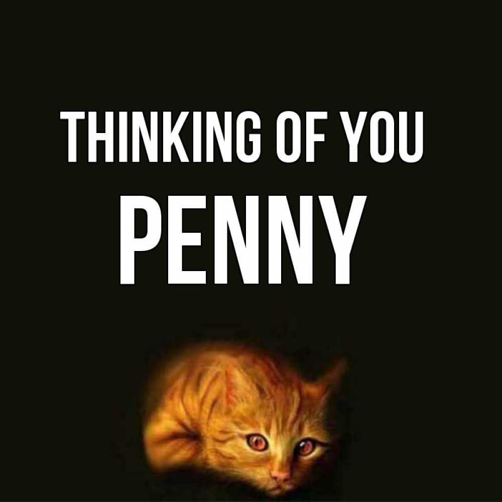 Greetings card с именем, Penny Thinking of you рыжий Greetings with text for free download 