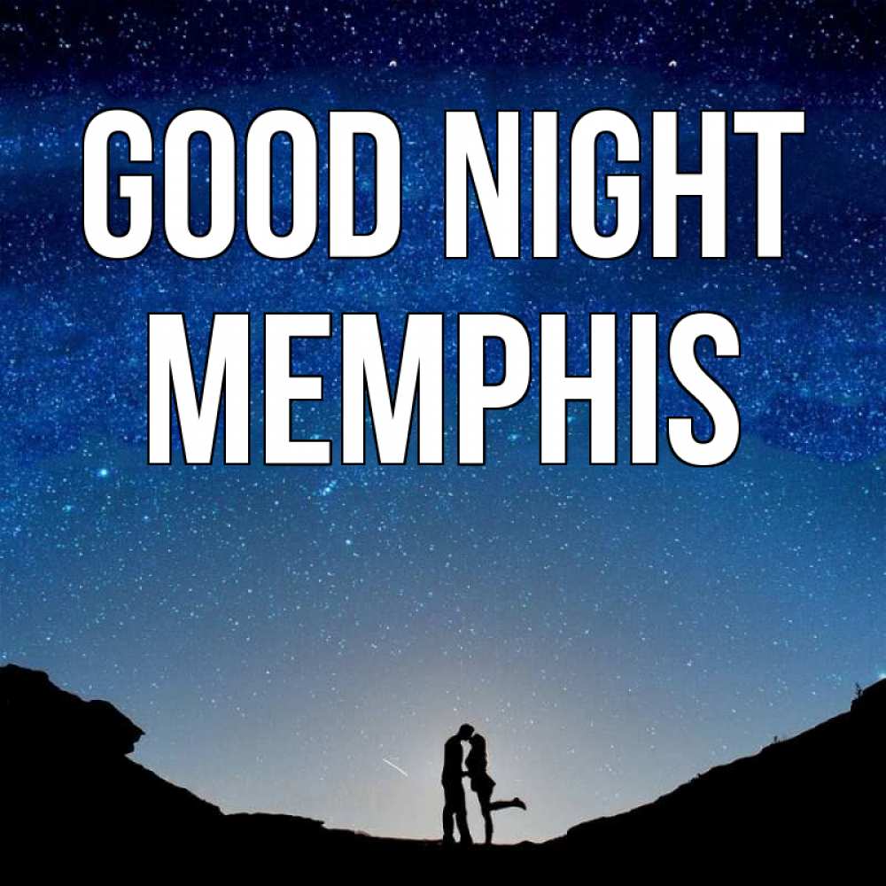 Greetings card с именем, Memphis Good night звездное небо и люди Greetings with text for free download 