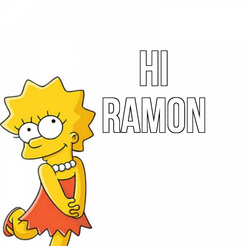 Greetings card с именем, Ramon Hi Симпсоны младшая Greetings with text for free download 