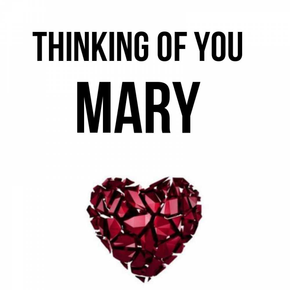 Greetings card с именем, Mary Thinking of you рубиновое 1 Greetings with text for free download 