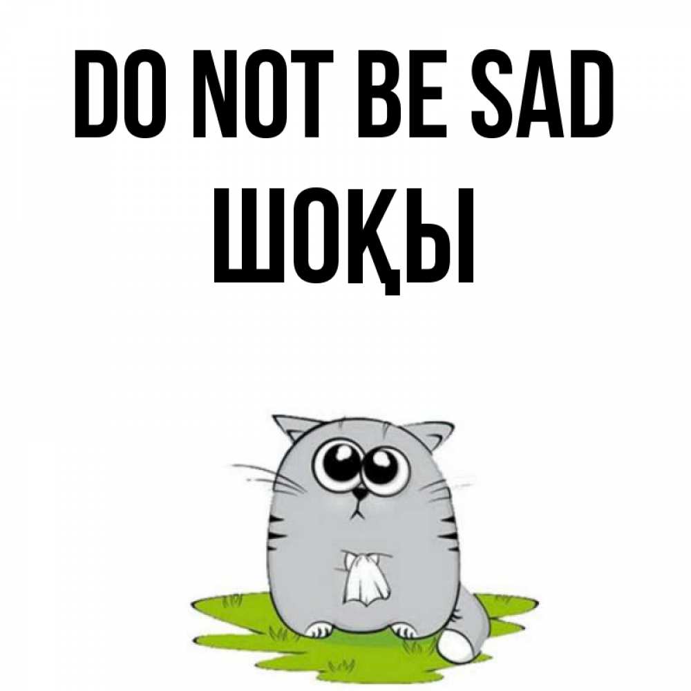 Greetings card с именем, ШОҚЫ Do not be sad грустный котяра Greetings with text for free download 