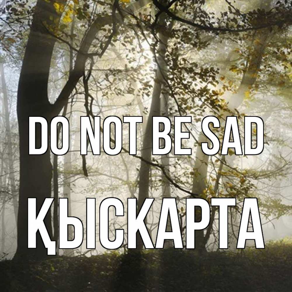 Greetings card с именем, Қыскарта Do not be sad лес и свет Greetings with text for free download 