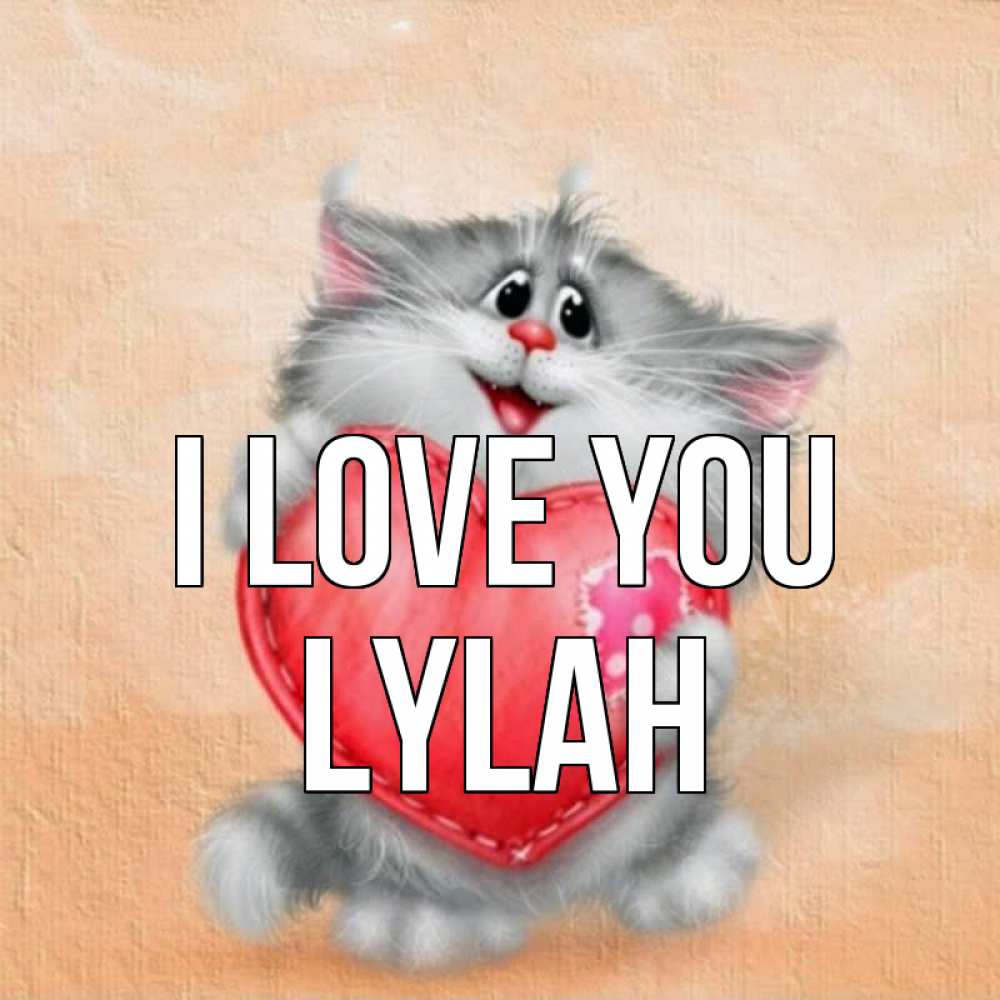 Greetings card с именем, Lylah I love you сердце с заплаткой Greetings with text for free download 