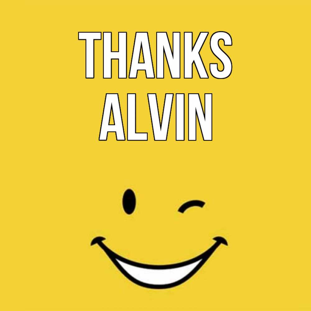Greetings card с именем, Alvin Thanks благодарю и улыбаюсь Greetings with text for free download 