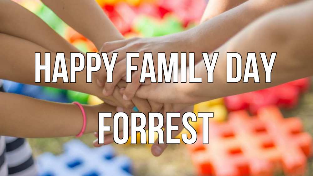 Greetings card с именем, Forrest happy family day руки Greetings with text for free download 