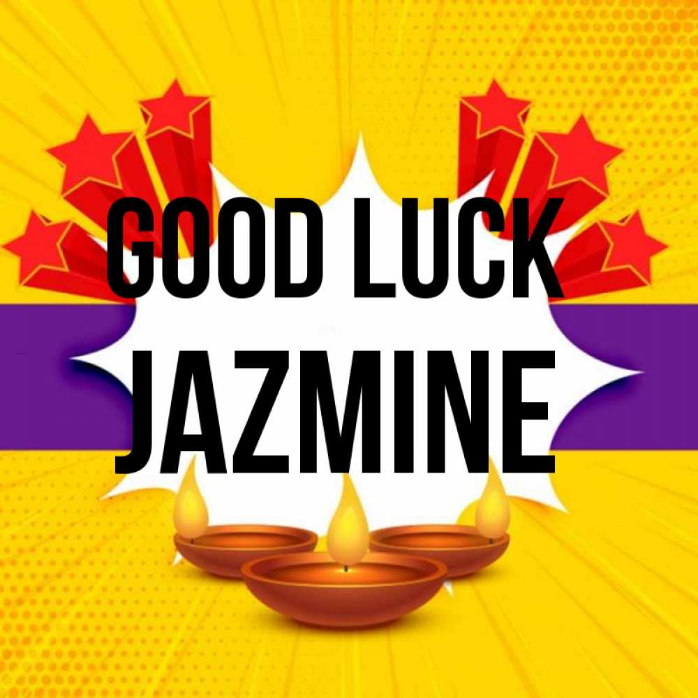 Greetings card с именем, Jazmine Good luck векторное изображение Greetings with text for free download 