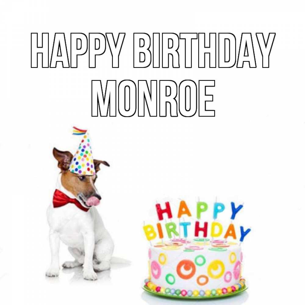 Greetings card с именем, Monroe Happy Birthday праздник Greetings with text for free download 