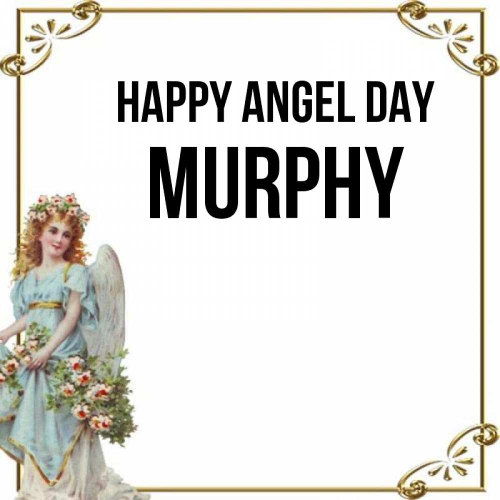 Greetings card с именем, Murphy happy angel day с именинами от девушки ангела Greetings with text for free download 