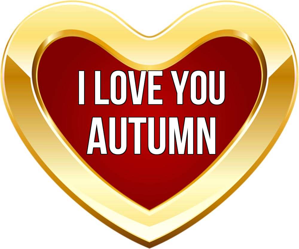 Greetings card с именем, Autumn I love you из краски Greetings with text for free download 