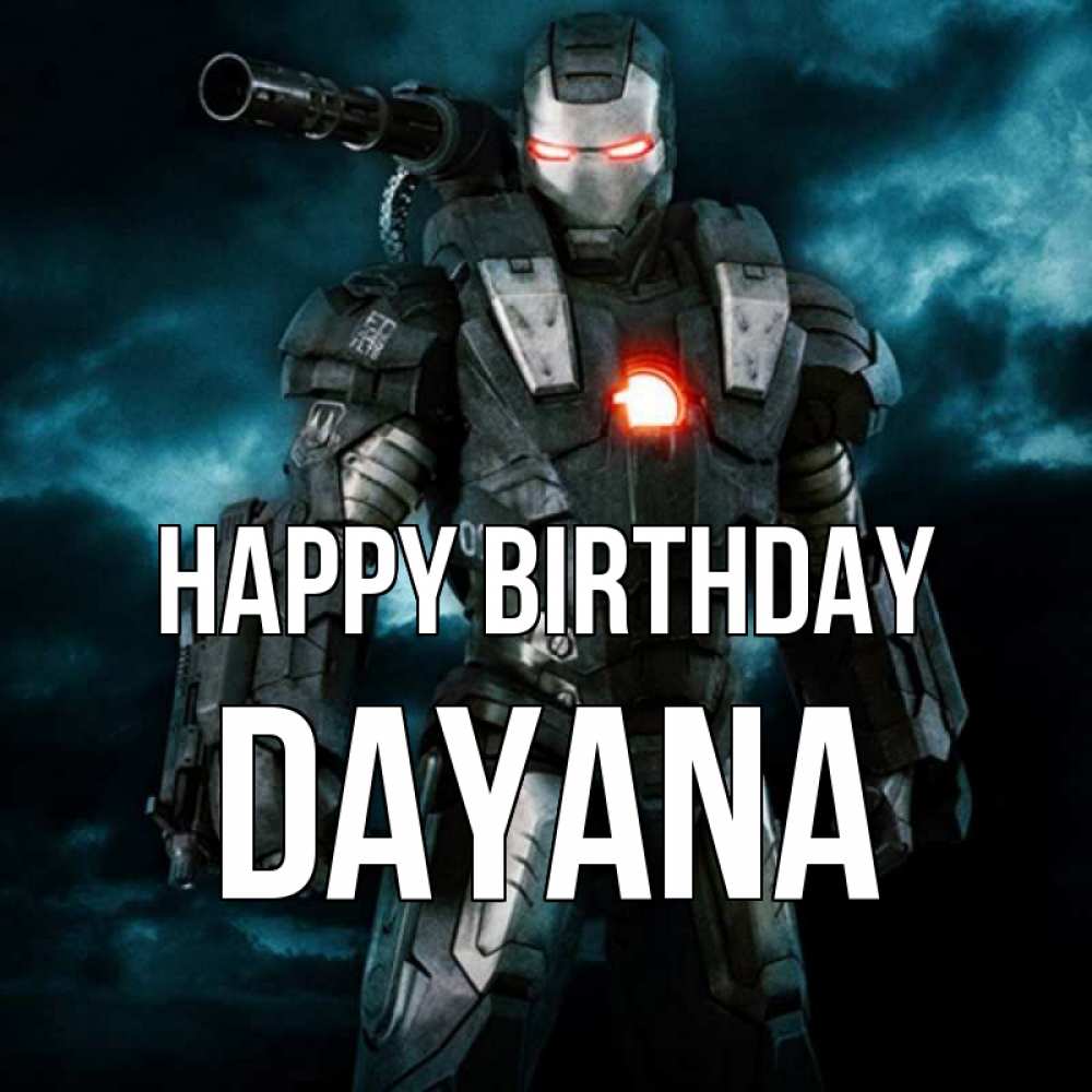 Greetings card с именем, Dayana Happy Birthday марвел супергерой в новом костюме Greetings with text for free download 