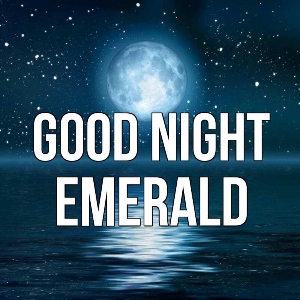 Greetings card с именем, Emerald Good night звезды Greetings with text for free download 