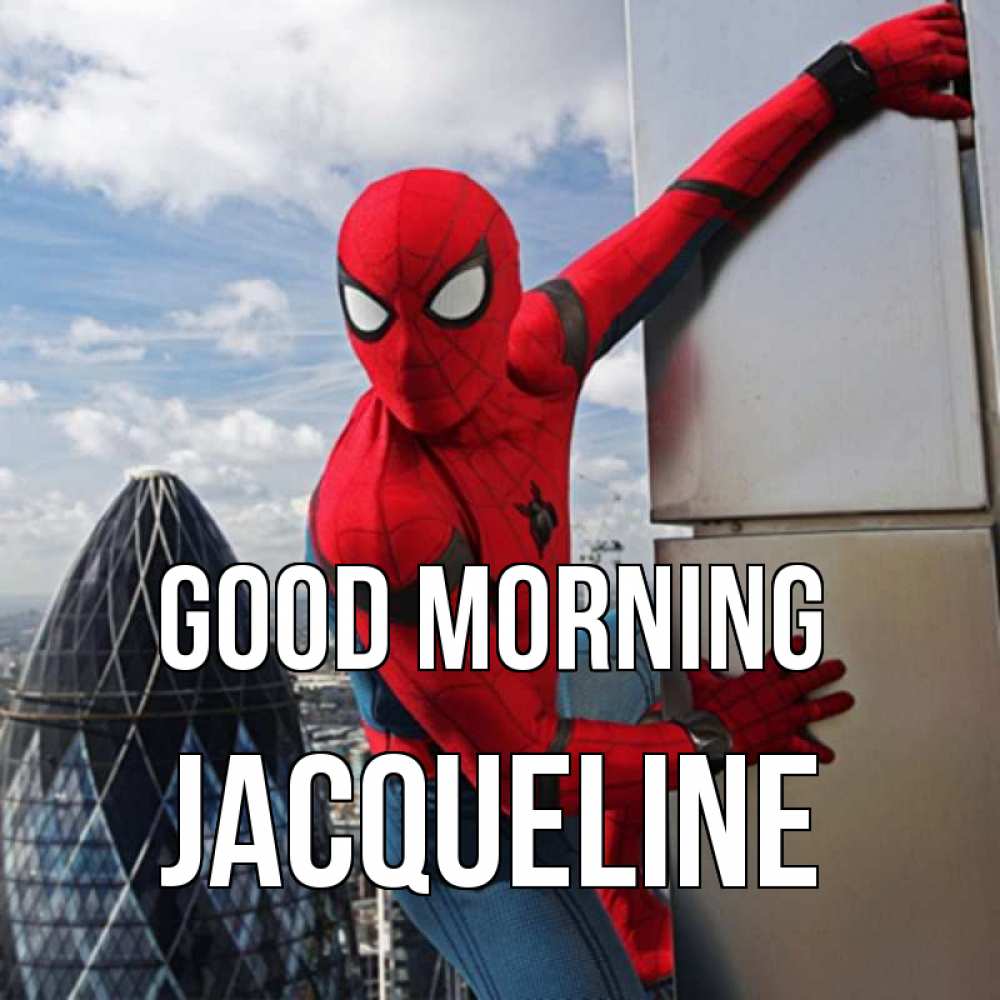 Greetings card с именем, Jacqueline Good morning марвел герои Greetings with text for free download 