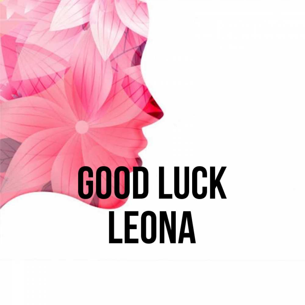 Greetings card с именем, Leona Good luck на удачу Greetings with text for free download 