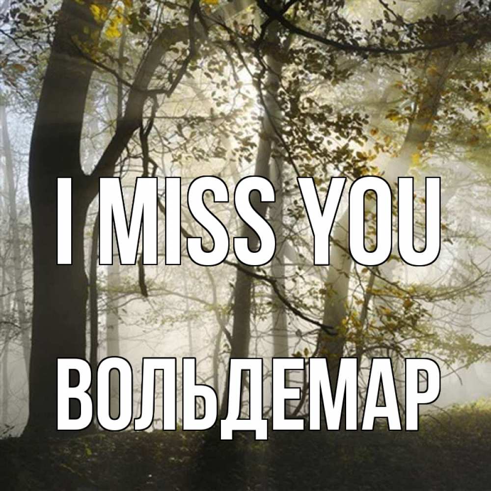 Greetings card с именем, Вольдемар I miss you грустно Greetings with text for free download 