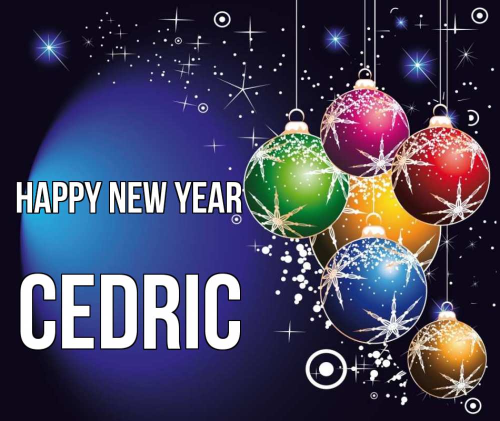 Greetings card с именем, Cedric Happy New Year новый год Greetings with text for free download 