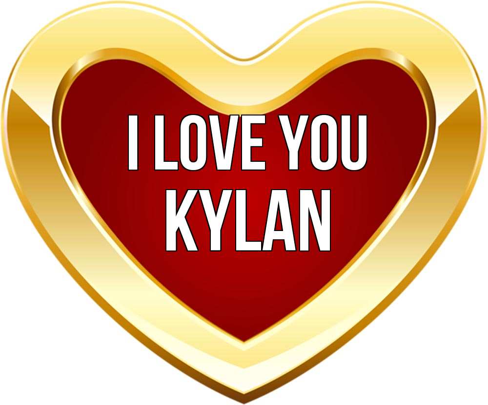 Greetings card с именем, Kylan I love you из краски Greetings with text for free download 