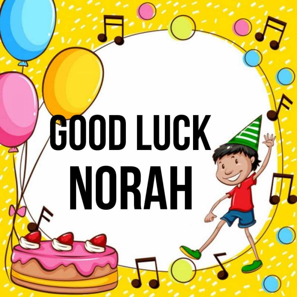 Greetings card с именем, Norah Good luck открытка 1 Greetings with text for free download 