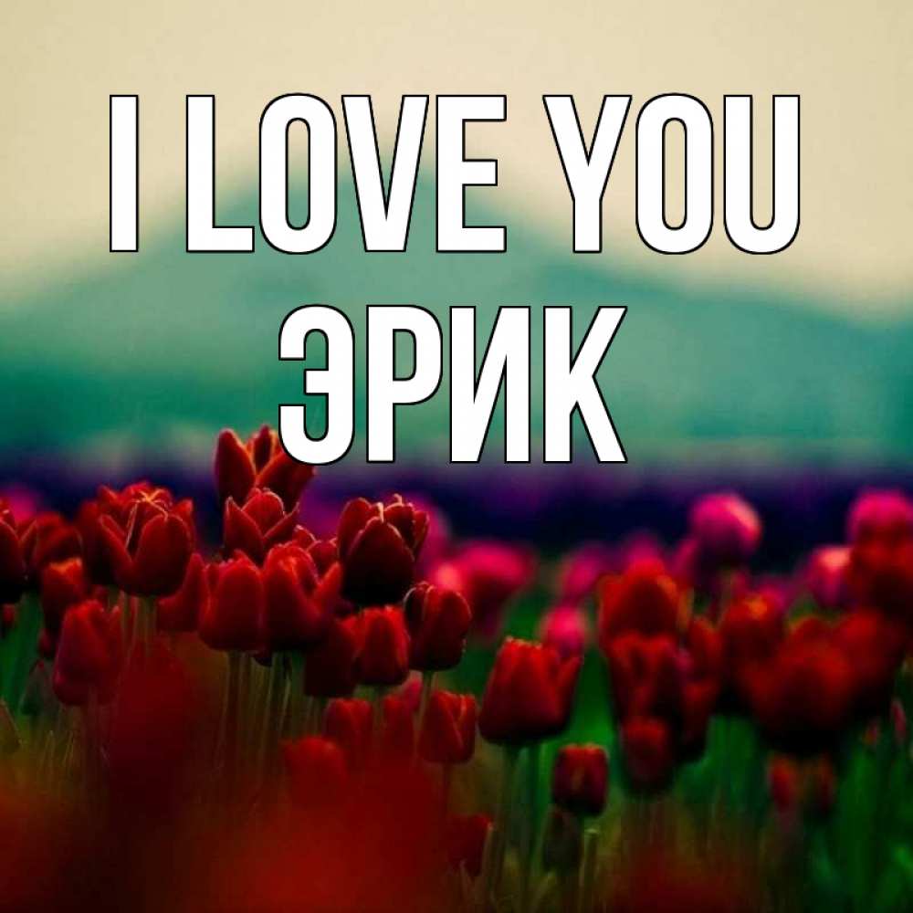 Greetings card с именем, Эрик I love you тюльпаны 4 Greetings with text for free download 