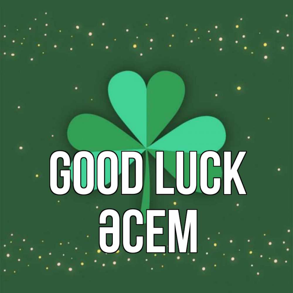 Greetings card с именем, ӘСЕМ Good luck лист клевера Greetings with text for free download 