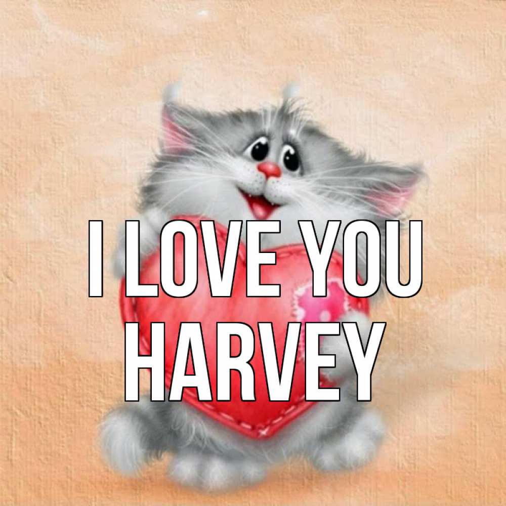 Greetings card с именем, Harvey I love you сердце с заплаткой Greetings with text for free download 