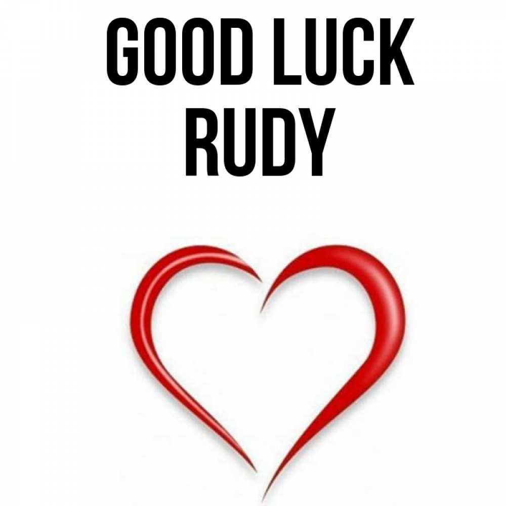 Greetings card с именем, Rudy Good luck для удачливых людей Greetings with text for free download 