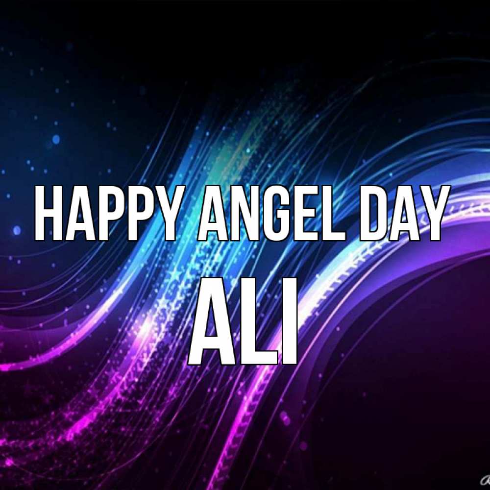 Greetings card с именем, Ali happy angel day фиолетовый фон Greetings with text for free download 