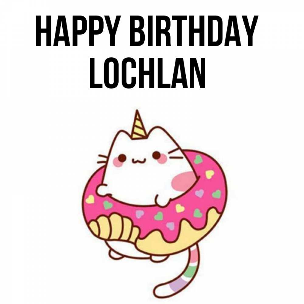 Greetings card с именем, Lochlan Happy Birthday меньше надо жрать Greetings with text for free download 