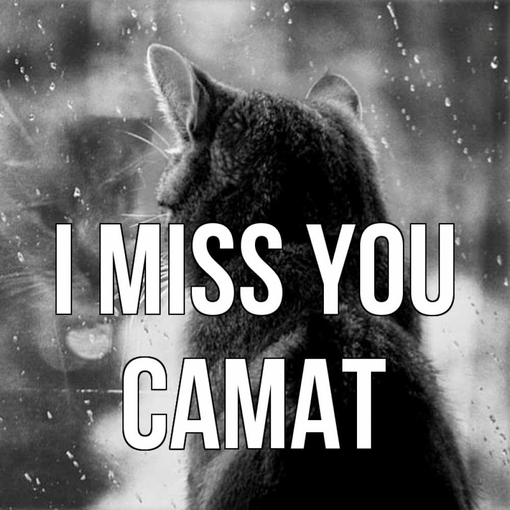 Greetings card с именем, САМАТ I miss you скорее ко мне приходи 1 Greetings with text for free download 