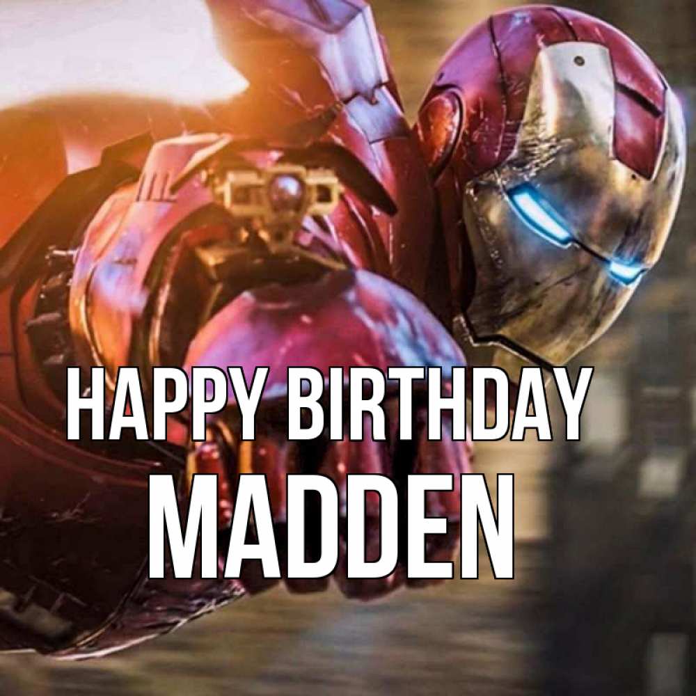 Greetings card с именем, Madden Happy Birthday марвел супергерои в костюме Greetings with text for free download 