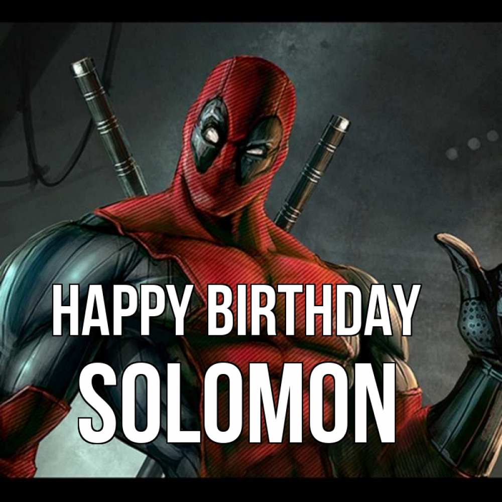 Greetings card с именем, Solomon Happy Birthday марвел супергерои Greetings with text for free download 