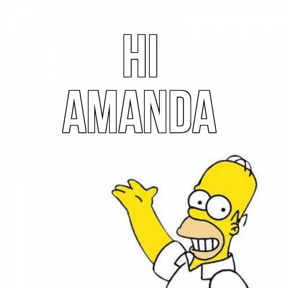 Greetings card с именем, Amanda Hi Симпсоны Greetings with text for free download 