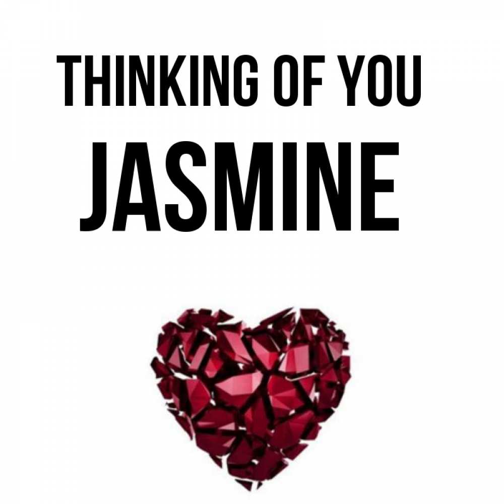 Greetings card с именем, Jasmine Thinking of you рубиновое 1 Greetings with text for free download 