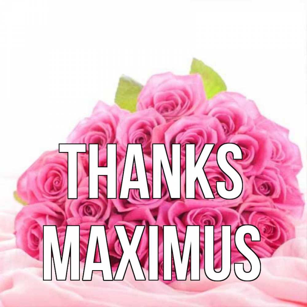 Greetings card с именем, Maximus Thanks розовые розы с подписью Greetings with text for free download 