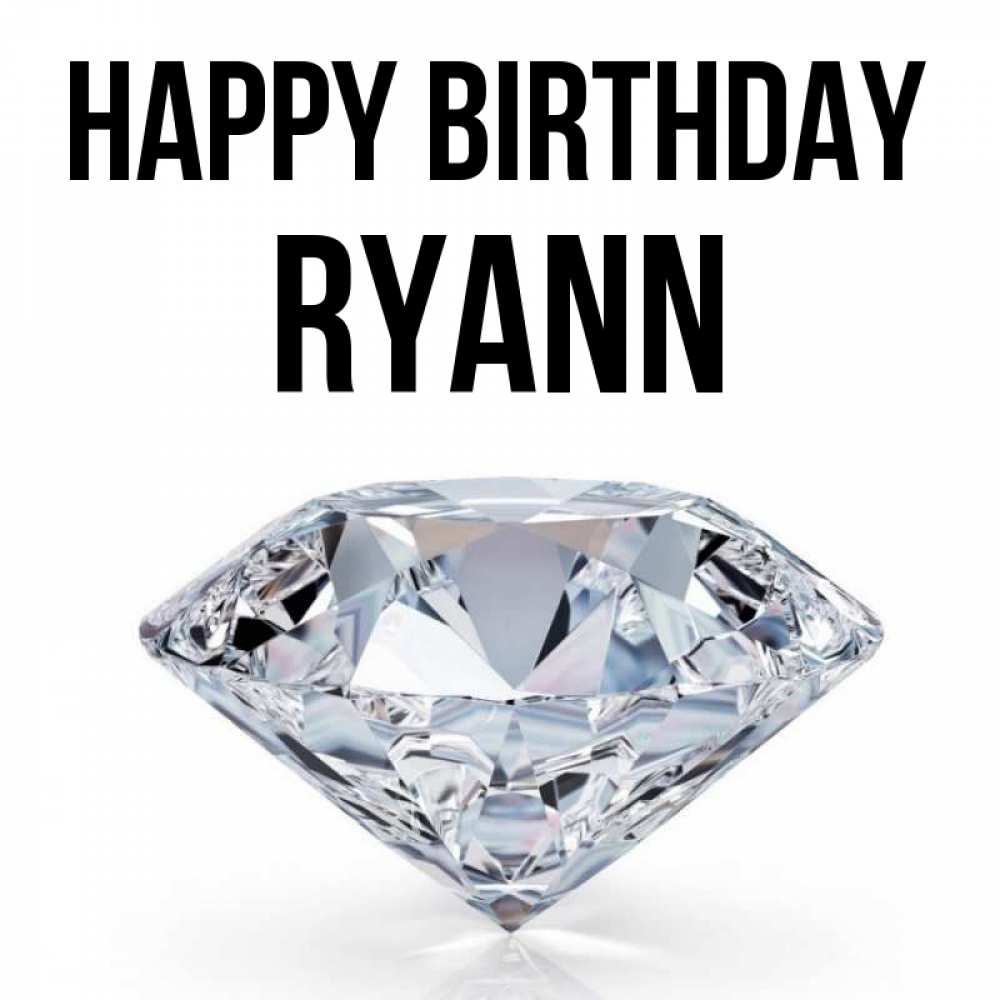 Greetings card с именем, Ryann Happy Birthday к пожеланием быть богатым Greetings with text for free download 