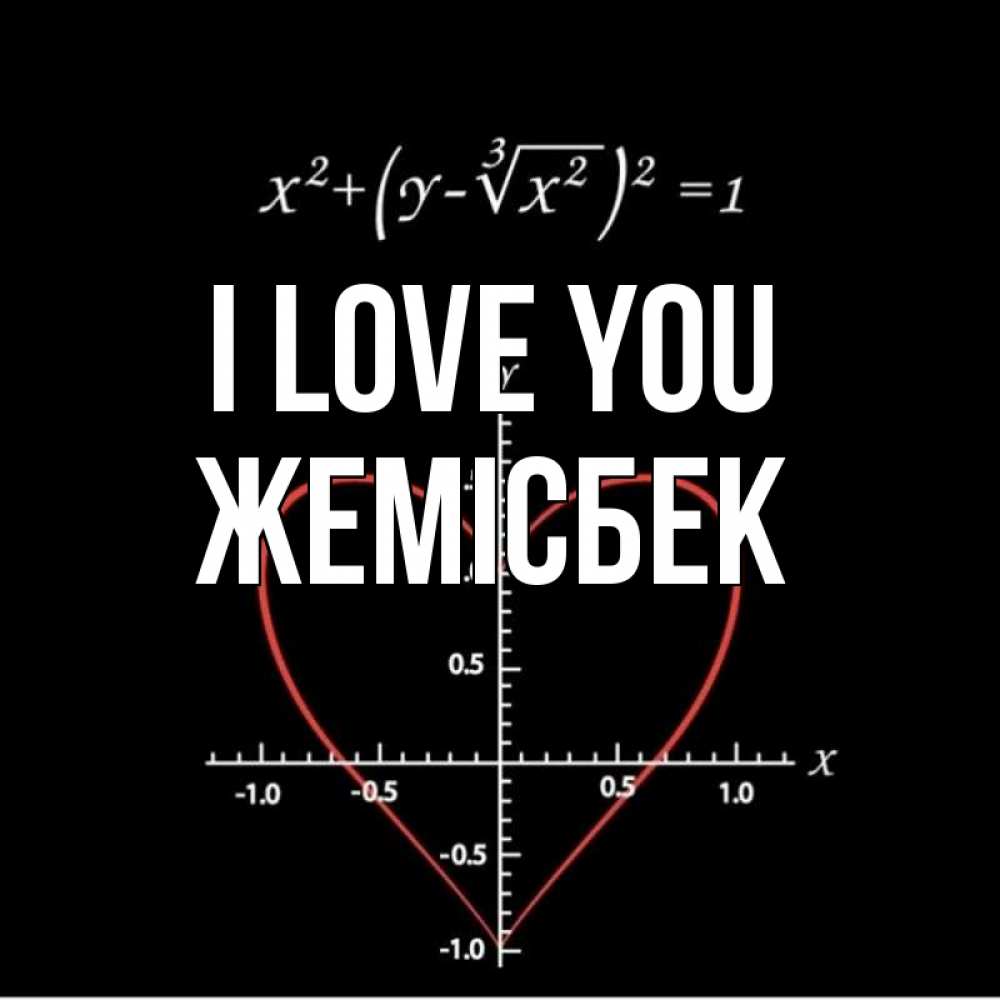 Greetings card с именем, Жемісбек I love you сердечная формула Greetings with text for free download 