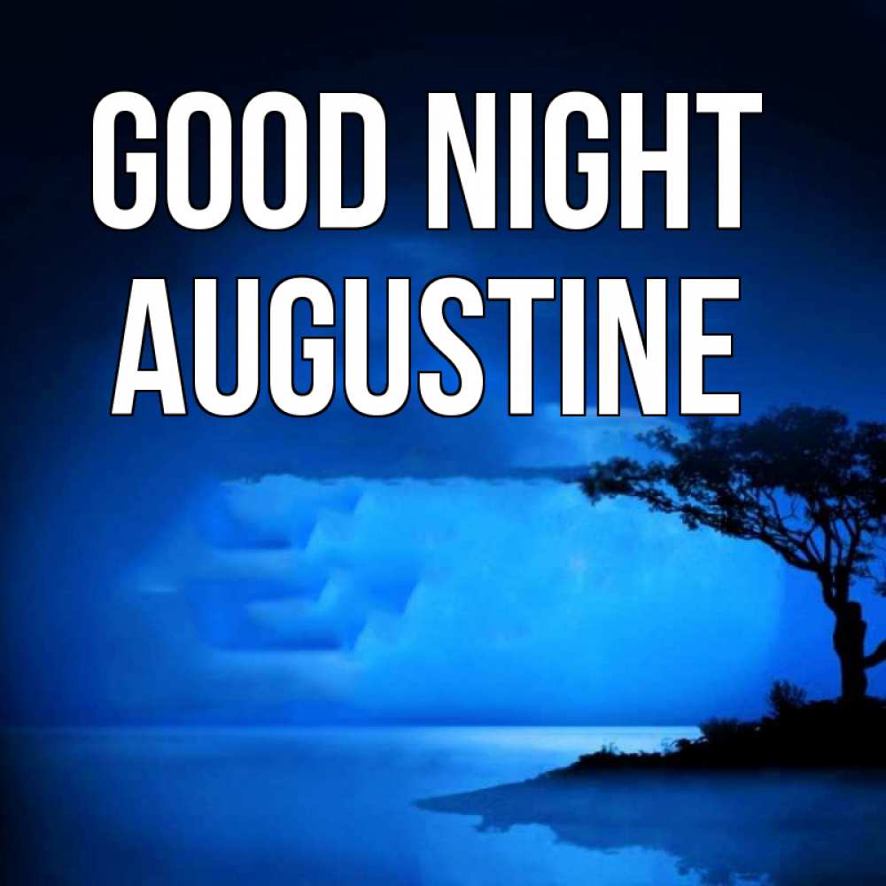 Greetings card с именем, Augustine Good night ночное побережье Greetings with text for free download 