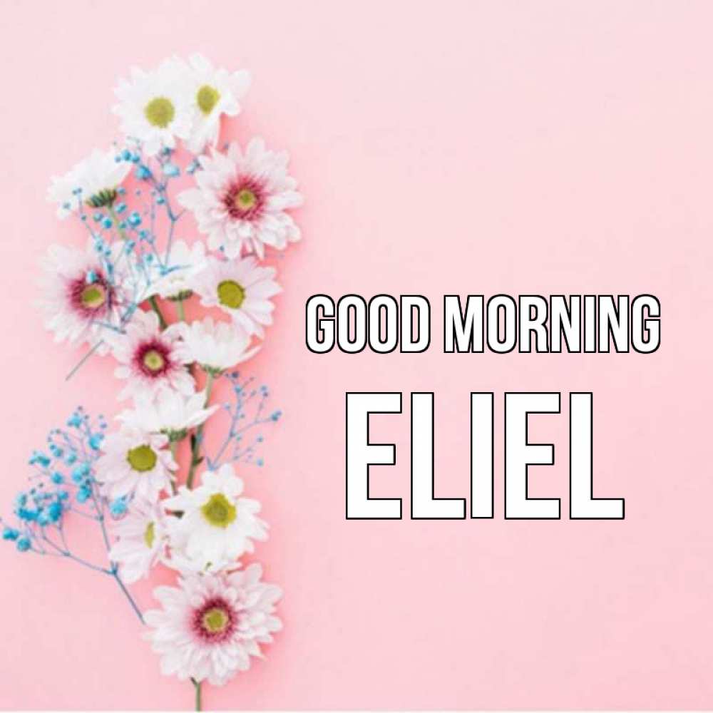 Greetings card с именем, Eliel Good morning цветы с подписью Greetings with text for free download 