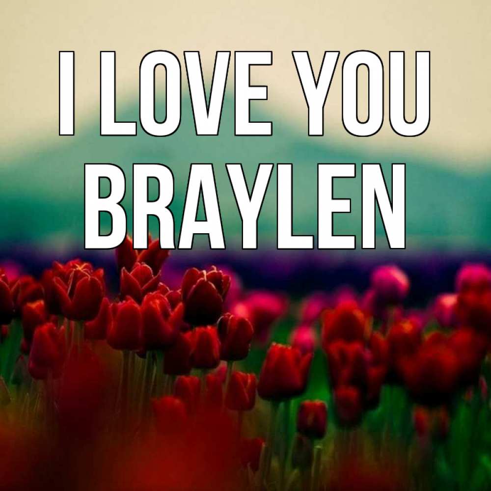 Greetings card с именем, Braylen I love you тюльпаны 4 Greetings with text for free download 