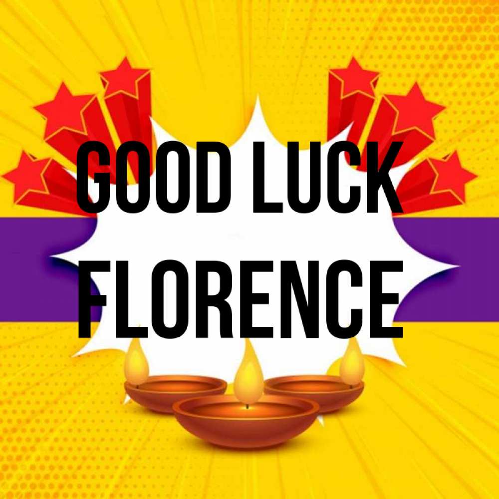 Greetings card с именем, Florence Good luck векторное изображение Greetings with text for free download 