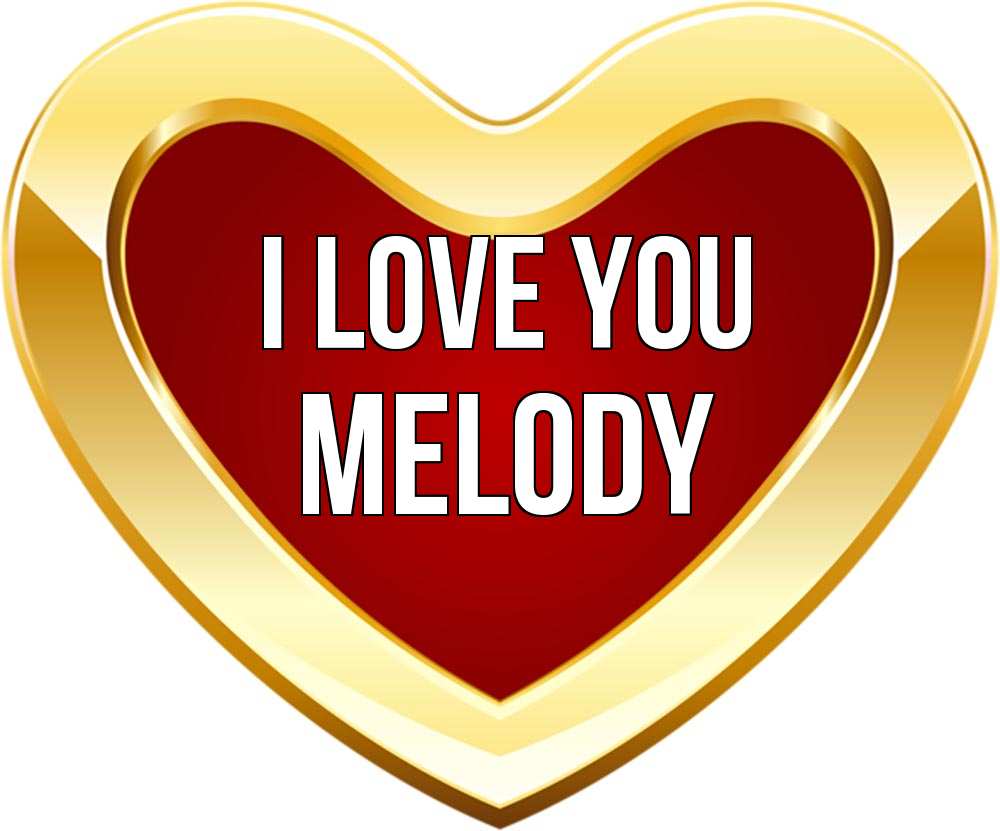 Greetings card с именем, Melody I love you из краски Greetings with text for free download 